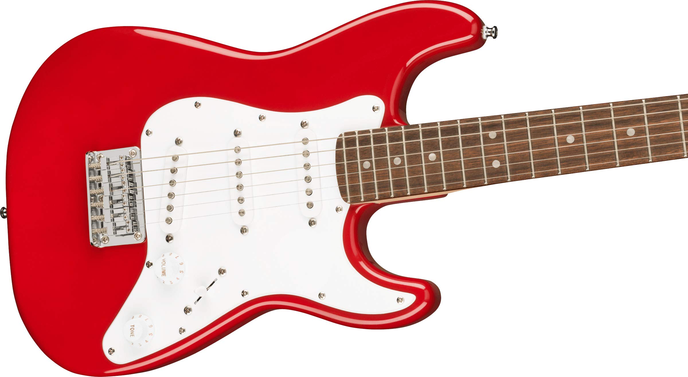 Fender Squier 3/4 Size Kids Mini Stratocaster Electric Guitar Learn-to-Play Bundle with Amp, Cable, Tuner, Strap, Picks, Fender Play Online Lessons, and Austin Bazaar Instructional DVD - Dakota Red