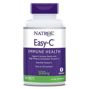 Natrol Easy-C Immune Health, Dietary Supplement, Supports Immune Health with High-Potency Antioxidant Vitamin C, Tablets, 500 mg, 120 Count