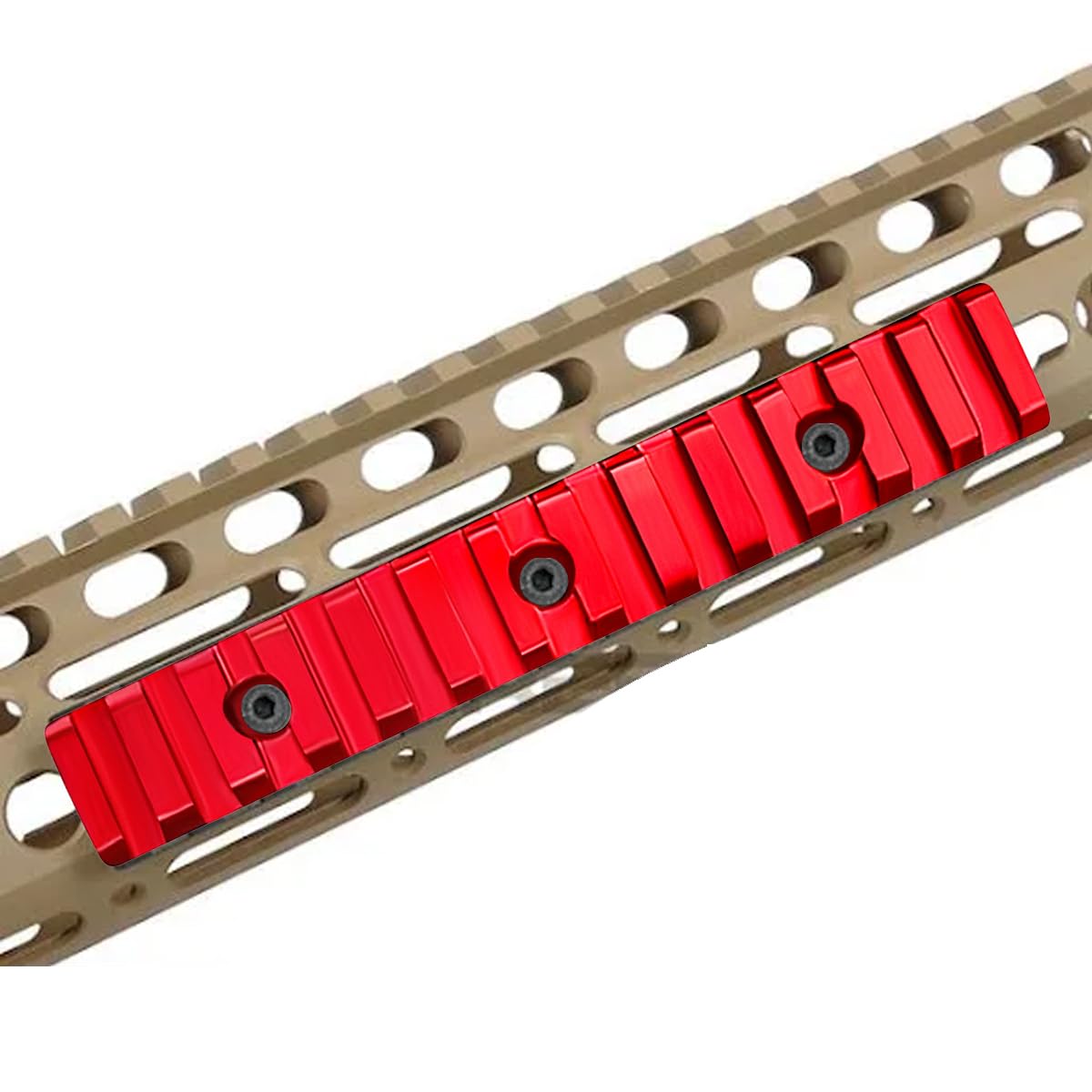 Gotical 13 Slots Picatinny Rail keymod Lightweight Aluminum Red Rail for Handguard System with Allen Wrench - 2 Pieces (Red)