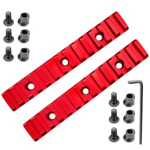 Gotical 13 Slots Picatinny Rail keymod Lightweight Aluminum Red Rail for Handguard System with Allen Wrench - 2 Pieces (Red)