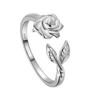 adjustable rose flower ring for women s princess wedding engagement band elegant rose ring wedding jewelry fr0019w