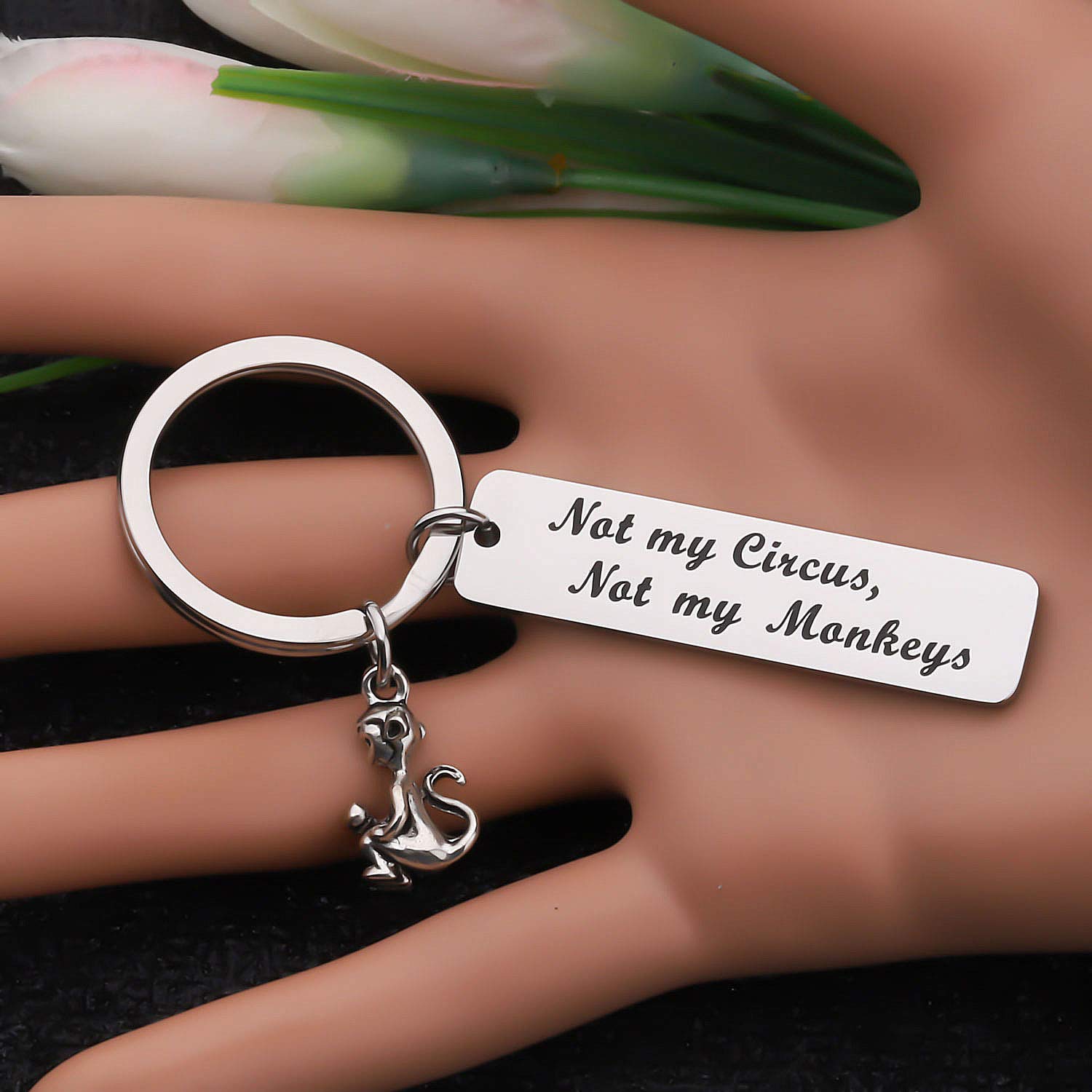 CYTING Retirement Keychain Not My Circus Not My Monkeys Funny Inspirational Gift For Boss Coworkers Employees (Retirement Keychain)