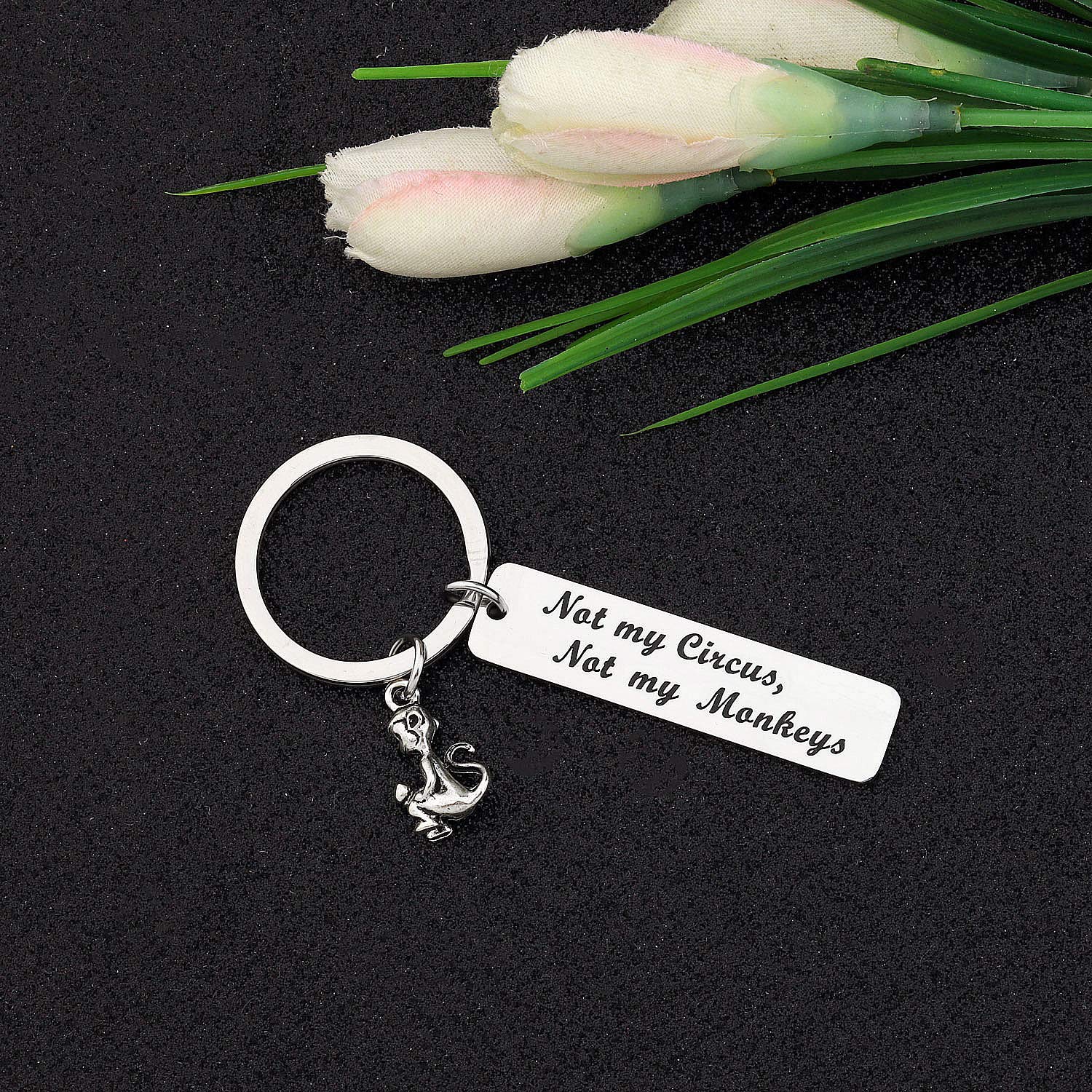 CYTING Retirement Keychain Not My Circus Not My Monkeys Funny Inspirational Gift For Boss Coworkers Employees (Retirement Keychain)