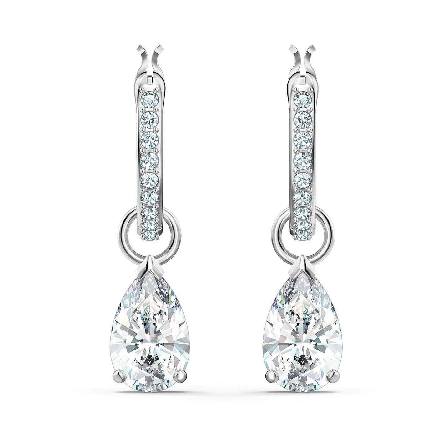 Swarovski Crystal Attract Pear Mini Hoop Earrings