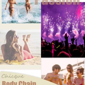 Chicque Sexy Body Chains Gold Belly Waist Chain Layered Bikini Body Jewelry Party Body Accessory for Women and Girls