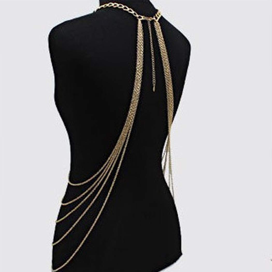 Chicque Sexy Body Chains Gold Belly Waist Chain Layered Bikini Body Jewelry Party Body Accessory for Women and Girls