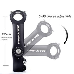 FOMTOR Adjustable Stem 0~90 Degree 90mm MTB Adjustable Bike Stem for 31.8mm(1.25") Handlebar, Suitable for Most of Mountain bike, Road bike, BMX