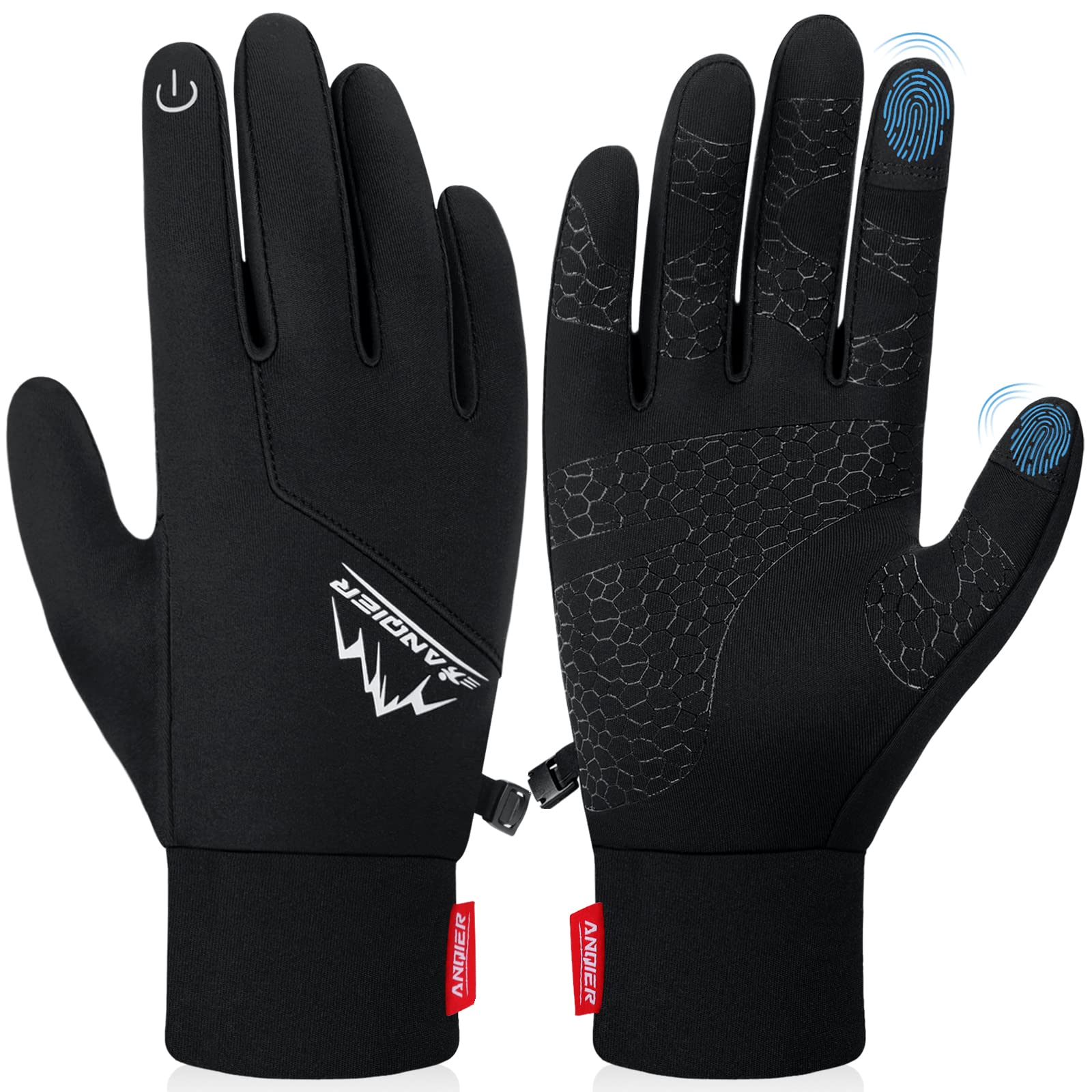 anqier Winter Gloves, Windproof Warm Touchscreen Gloves Men Women for Cycling Running Outdoor Activities