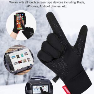 anqier Winter Gloves, Windproof Warm Touchscreen Gloves Men Women for Cycling Running Outdoor Activities