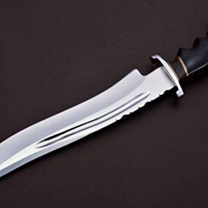 Handmade D2 Custom Steel Hunting Bowie Knife Fixed Blade with Leather Sheath 1089