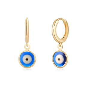 bule evil eye earrings huggie hoop, bule evil eye drop earrings huggie hoop earrings for women hoops cuff cartilage hypoallergenic bule evil eye huggie hoop earrings for women