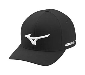 mizuno womens tour delta fitted hat, black, large-x-large us