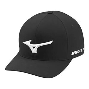 Mizuno Womens Tour Delta Fitted Hat, Black, Large-X-Large US