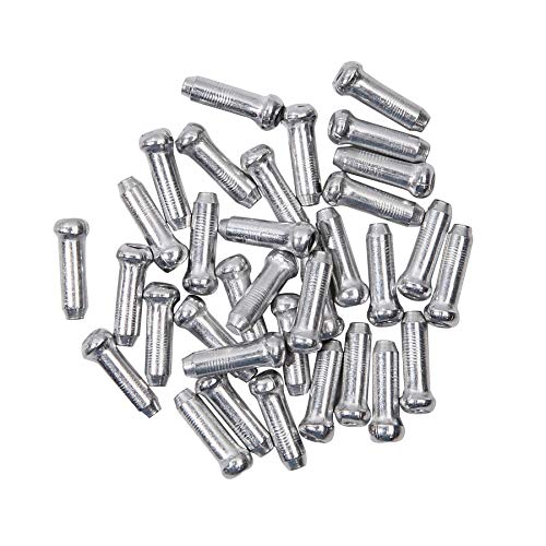 Bike Cable End Caps, Alloy Crimps, Brake Cable End Tips for Road Mountain Bicycle, Silver, Pack of 100