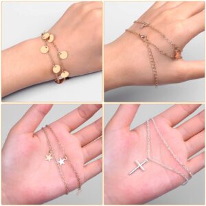 Thrilez Necklaces for Women, 24pcs Necklace Set Including Gold Necklaces, Simple/Layered Necklaces, Cute Vsco Necklaces, Star Choker Costume Jewelry for Women and Ladies