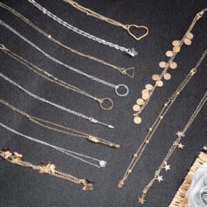 Thrilez Necklaces for Women, 24pcs Necklace Set Including Gold Necklaces, Simple/Layered Necklaces, Cute Vsco Necklaces, Star Choker Costume Jewelry for Women and Ladies