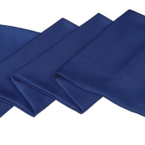 Allegra K Skinny Silky Solid Color Long Scarves Waistband Neck Wraps for Women Navy Blue 1