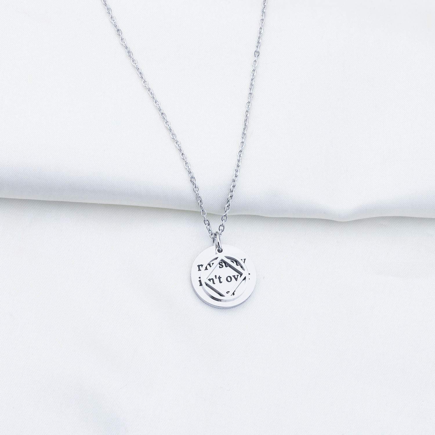 KUIYAI NA Necklace My Story isn’t Over Yet Necklace Sobriety Gift Recovery NA Narcotics Anonymous Birthday Gift NA Necklace (NA Necklace)