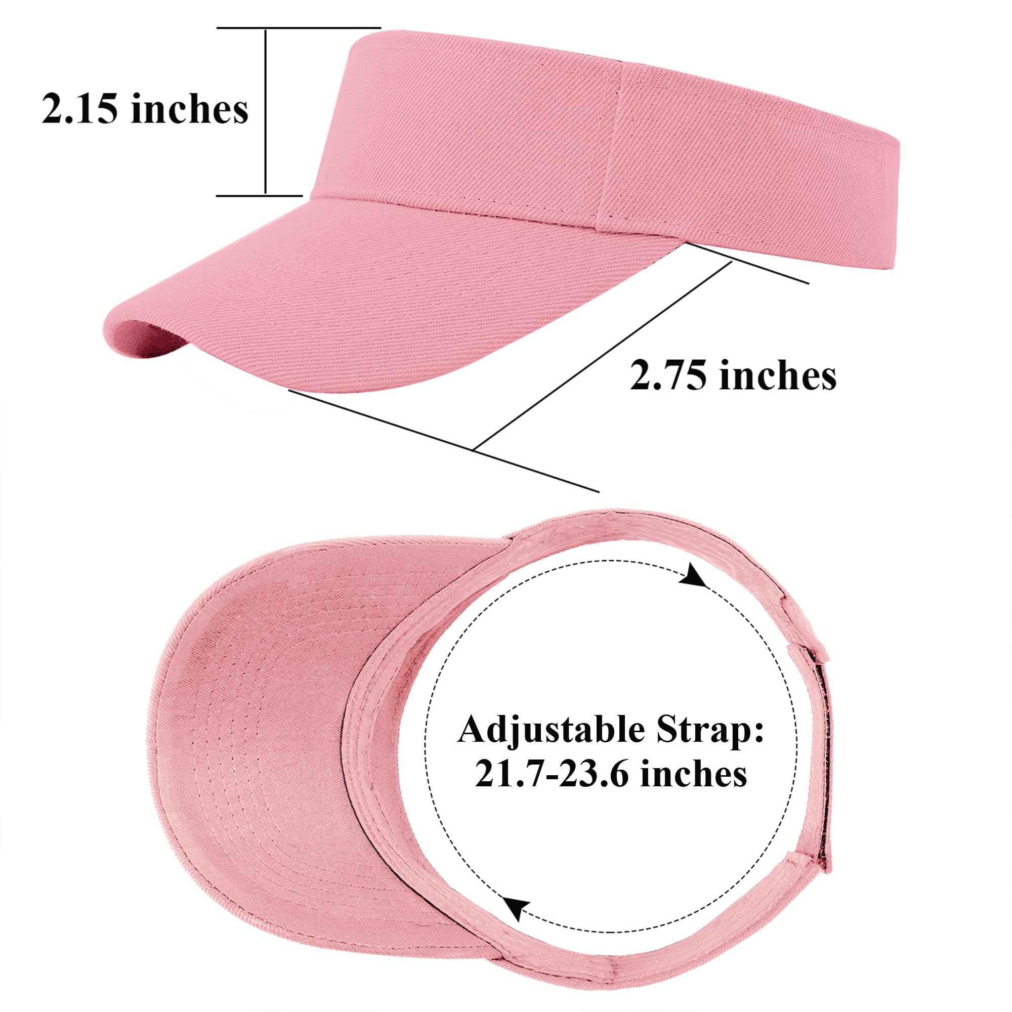 Cooraby Sports Sun Visor Hats Adjustable Sun Visor Caps for Women and Men Pink