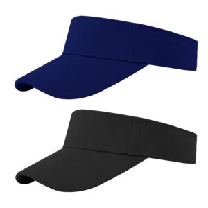 cooraby sports sun visor hats adjustable sun visor caps for women and men black, navy