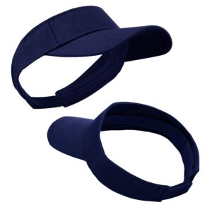 Cooraby Sports Sun Visor Hats Adjustable Sun Visor Caps for Women and Men Black, Navy