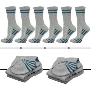 FUNDENCY Women's Athletic Crew Socks 6 Pack, Running Breathable Cushion Socks with Arch Support