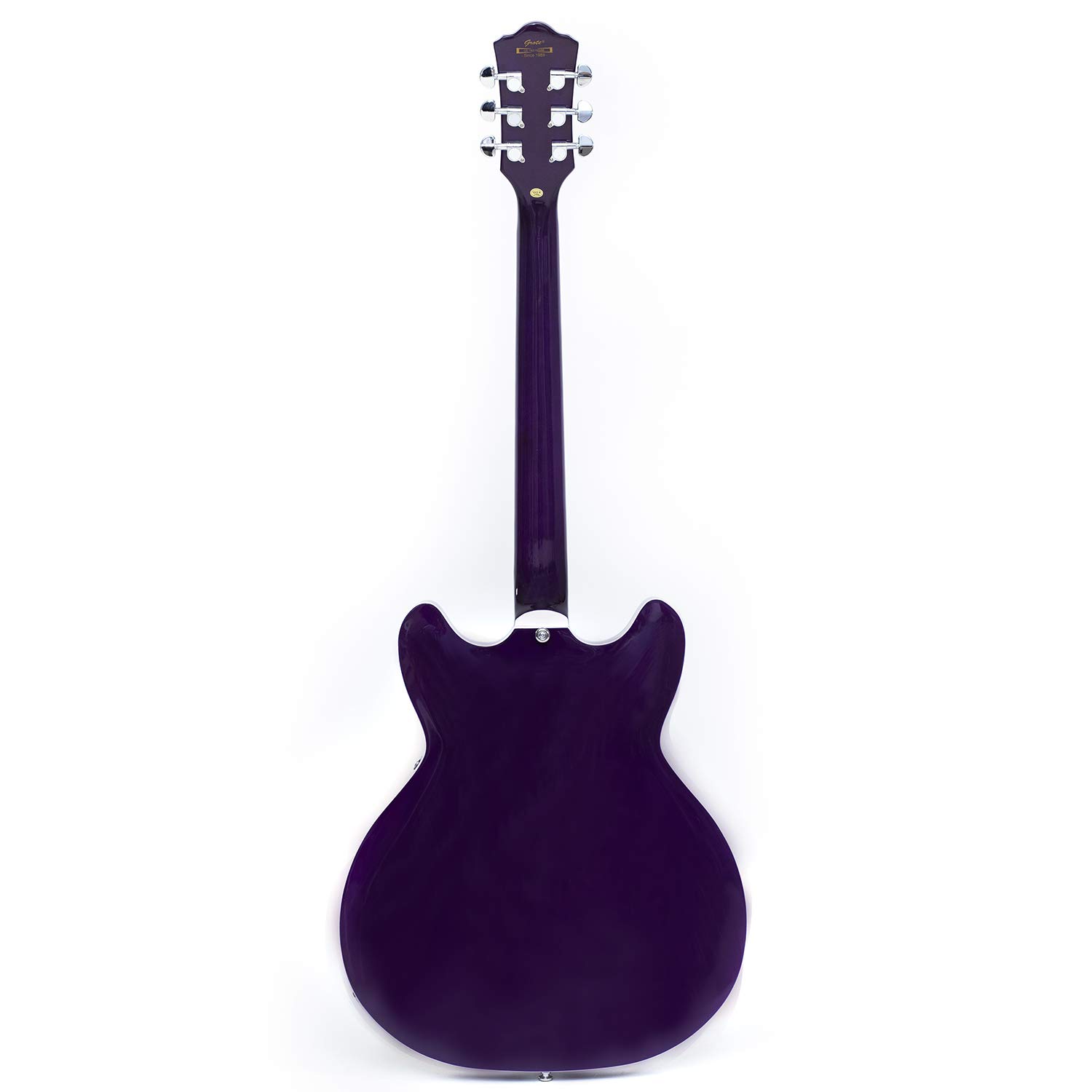 GROTE Jazz Electric Guitar Semi-Hollow Body Trapeze Tailpiece Bridge Guitar Gig Bag (Purple)