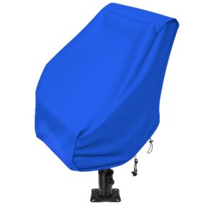 boat seat cover heavy duty oxford fabric, captain's chair cover weather resistant 420d waterproof, boat bench chair seat cover,full length protection for your helm chair protective cover （blue）