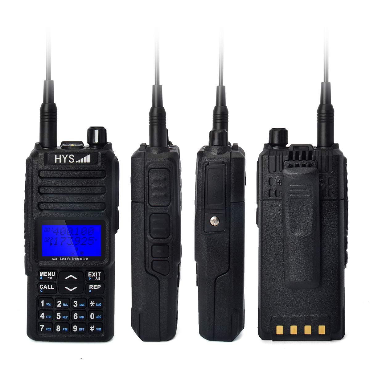 HYS TC-UV25D 20Watt VHF UHF 136-174 400-480Mhz 2Meter 70CM Dual PTT Key Dual Reception Rechargeable 1024channels 4000mAh Large Battery Walkie-Talkie Two-Way Radio