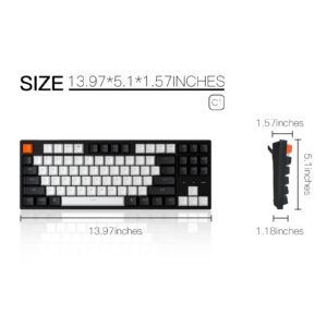 Keychron C1 Mac Layout Wired Mechanical Keyboard, Gateron G Pro Brown Switch, Tenkeyless 87 Keys ABS keycaps Computer Keyboard for Windows PC Laptop, RGB Backlight, USB-C Type-C Cable