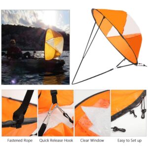 Kayak Sails Paddle,kayak Wind Sail Foldable Kayak Sail Downwind Wind Sail Kit Rowing Boat Sail with Clear Window and Storage Bag Kayak Accessories for Inflatable Boats Kayaks Canoes