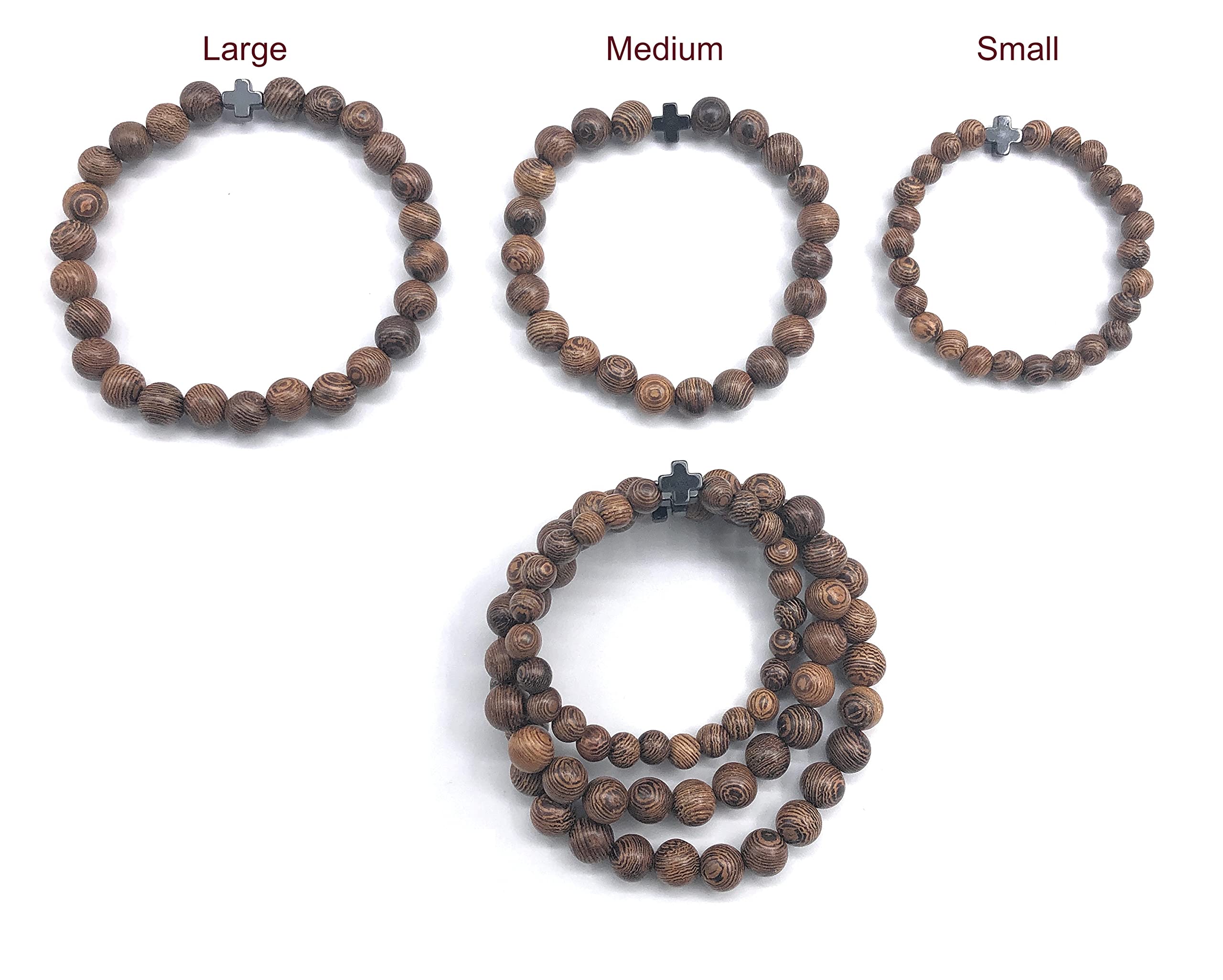 St John the Baptist Orthodox Brotherhood Christian Prayer Beads Bracelet – 25 8MM Wooden Beads & Cross – Adult Men/Women Size!