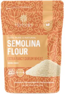 semolina flour 2lbs / 32oz, fine semolina flour for pasta, pizza dough, cake flour and bread flour, 100% fine ground all-natural durum wheat from canada.