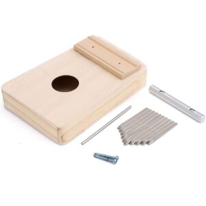 diy 10 keys kalimba thumb piano - make your own kalimba look, wooden small kalimba for birthday gift adult kids students beginners