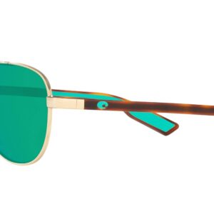 Costa Del Mar Unisex Peli Aviator Sunglasses, Brushed Gold/Green Mirrored Polarized-580G, 57 mm