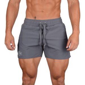 YoungLA Men's Bodybuilding Gym Running Shorts 101 | All Grey X-Large