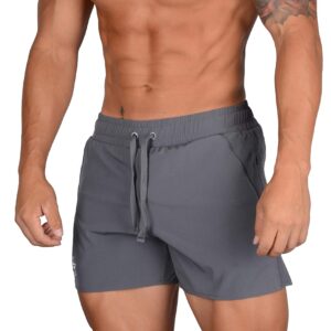 YoungLA Men's Bodybuilding Gym Running Shorts 101 | All Grey X-Large