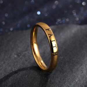 3 pcs Stainless Steel Classical Plain Stackable Wedding Band Ring 7