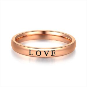 3 pcs Stainless Steel Classical Plain Stackable Wedding Band Ring 7