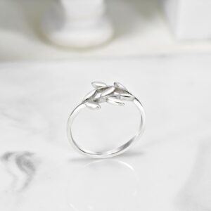 AeraVida Beautiful Olive Branch .925 Sterling Silver Wrap Around Ring (7)