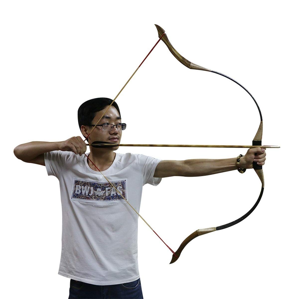 Traditional Archery Hunting Handmade Recurve Bow Mongolian Horse Longbow (Bows)