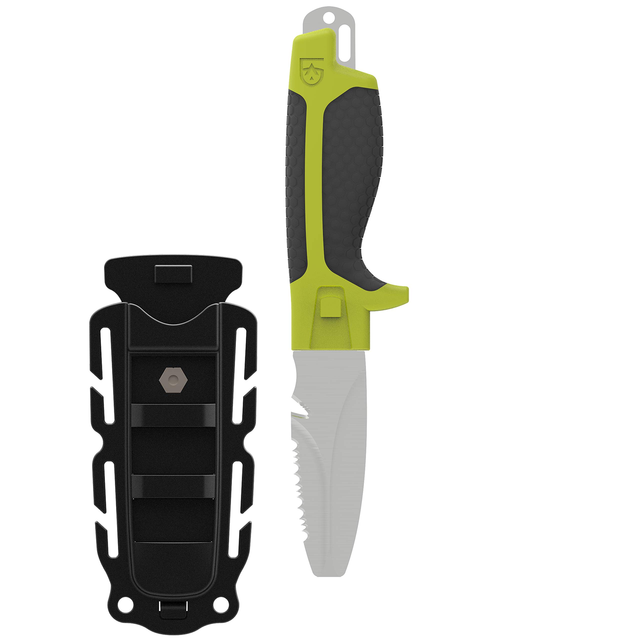 GEAR AID Tanu Dive and Rescue Knife with Sheath, 3” Blunt Tip Blade, Nav Green