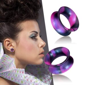 Qmcandy 60pcs Colorful Soft Flexible Silicone Tunnels Double Flared Ear Piercing Plugs Gauge 9/16 inch