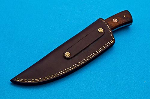 EEAABBR Coustom Handmade Forged Damascus Steel Hunting Knife 100% Handmade Damascus Steel Handle Walnut Wood with Leather Sheath 894