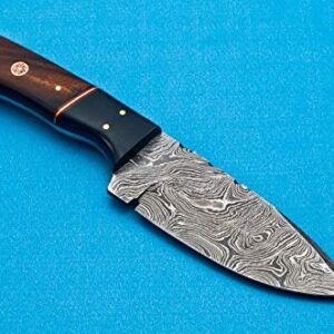 EEAABBR Coustom Handmade Forged Damascus Steel Hunting Knife 100% Handmade Damascus Steel Handle Walnut Wood with Leather Sheath 894