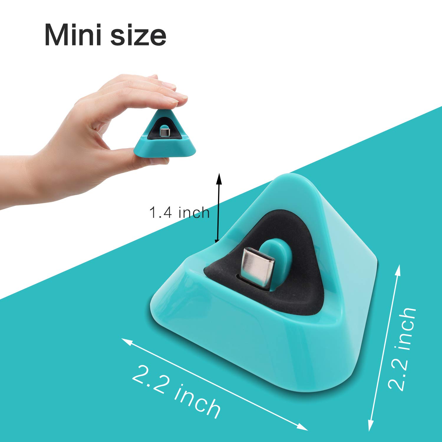 Charger Dock for Nintendo Switch lite, Charging Stand for Nintendo Switch lite with Type C Input Port and USB C Charging Cord-Turquoise