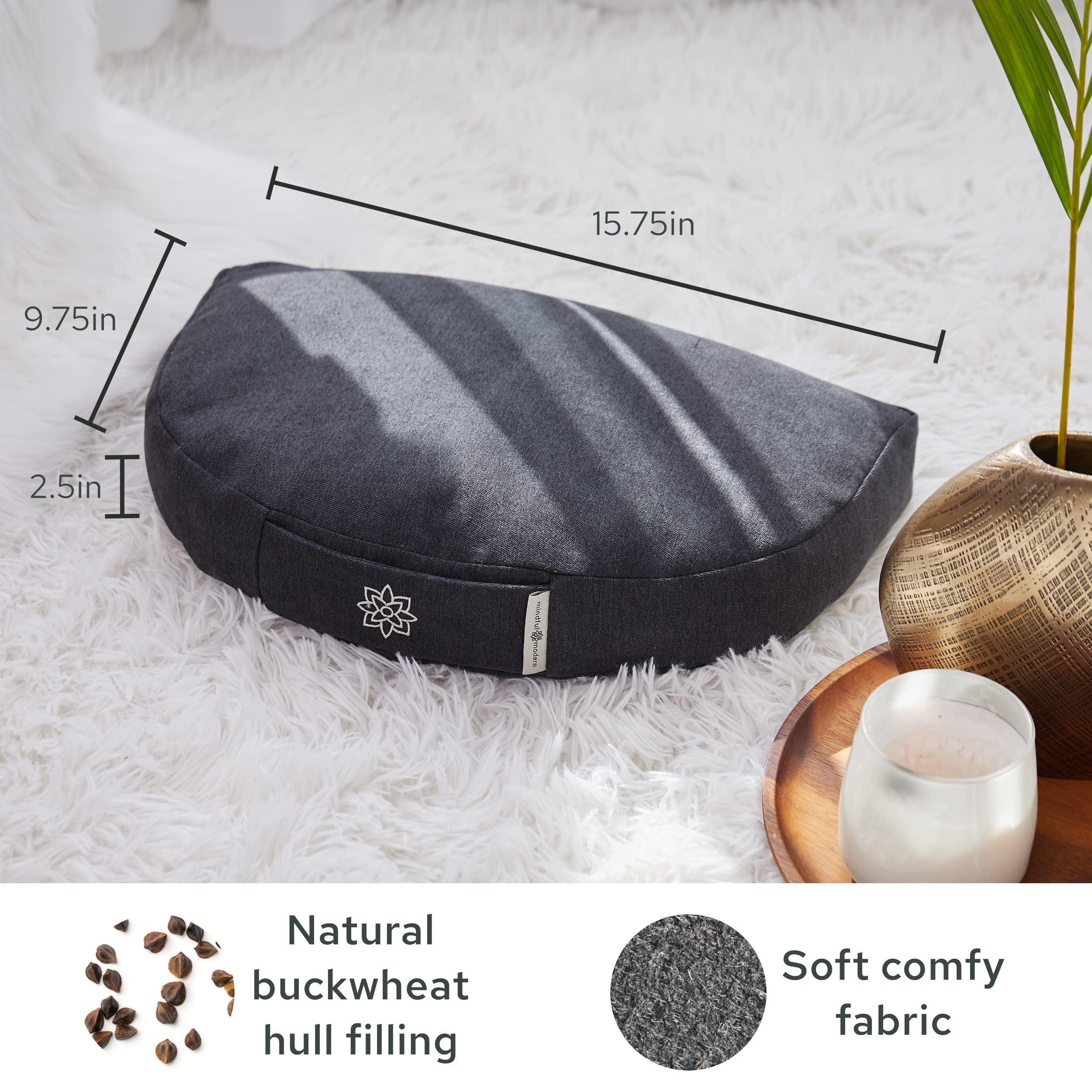 Mindful & Modern Travel Meditation Cushion | Outdoor Floor Cushions for Adults | Stylish Outdoor Decor | Great with Yoga Bolster for Restorative Yoga | Yoga Accessories for Women | Washable Cover