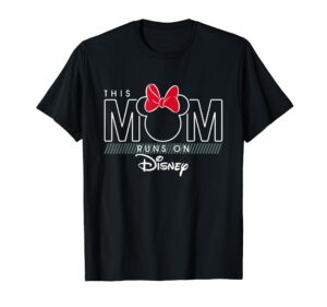 disney minnie mouse this mom runs on disney t-shirt