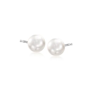 ross-simons 6-6.5mm cultured akoya pearl stud earrings in 14kt white gold