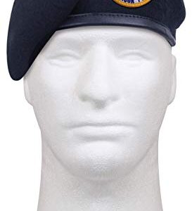 Rothco Inspection Ready Beret with USAF Flash - Midnight Navy Blue, Size 7 3/8